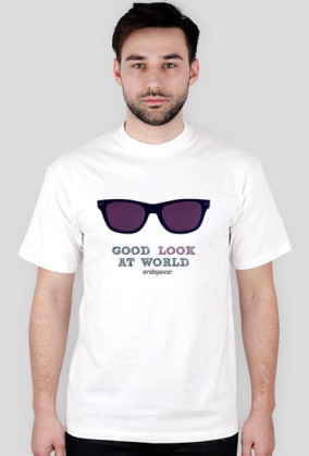 Koszulka z nadrukiem "GOOD LOOK AT WORLD" RUBYWEAR