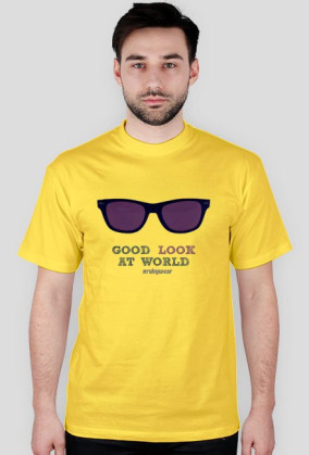 Koszulka z nadrukiem "GOOD LOOK AT WORLD" RUBYWEAR