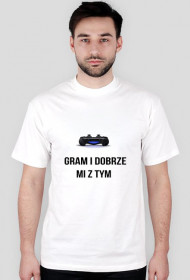 koszulka biała z ps4 w rozmiarze meski