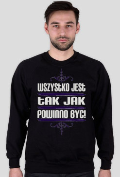 bluza męska bez. czarna WSZYSTKO JEST...
