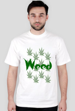 koszulka męska biała WEED