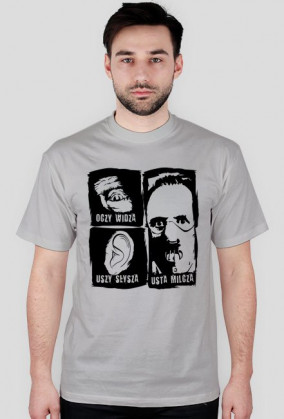 T-Shirt - Oczy widzą, uszy słyszą, usta milczą - MixKolorów - Męski