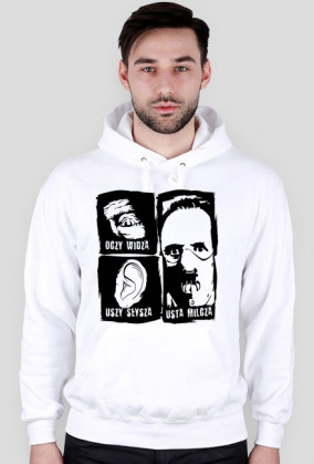 Bluza Męska Kangur - Oczy widzą, uszy słyszą, usta milczą, MixKolorów