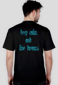 czarny t-shirt keep calm and live dreams