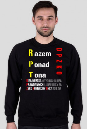 Bluza "RPT DPZKO" czarna jak asfalt ulicy.