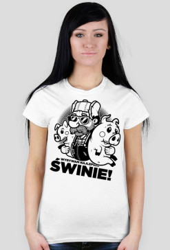 Świnie B&W White T-shirt