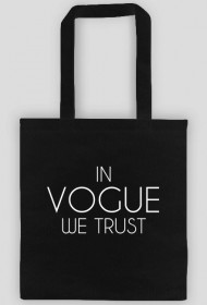 Torba bawełniana In VOGUE  we trust czarna i czerwona.