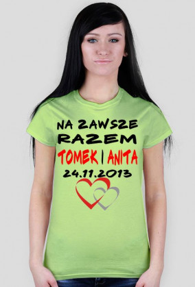 koszulka napis dwa serca damska