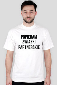 T-shirt męski (biały) POPIERAM ZWIĄZKI PARTNERSKIE