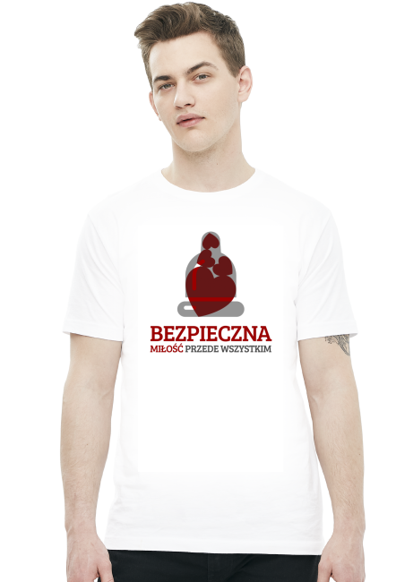 Koszulka - Bezpieczna miłość przede wszystkim - śmieszne koszulki, koszulki na walentynki - chcetomiec.cupsell.pl