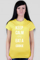 Keep Calm and eat a Cookie - koszulka damska z nadrukiem