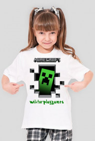 Minecraft Creeper by Wiktor PlayGames - koszulka dla dziewczyn