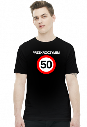 Prezent na 50 urodziny - Przekroczyłem 50 koszulka czarna