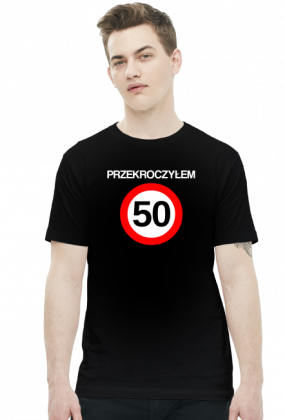 Prezent na 50 urodziny - Przekroczyłem 50 koszulka czarna