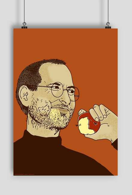 Steve Jobs jedzący jabłko