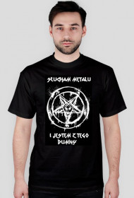 Koszulka z pentagramem i napisem : Słucham Metalu