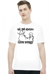 Człowiek Skurwiel Idź Być Grubym Kwejk T-Shirt Men White