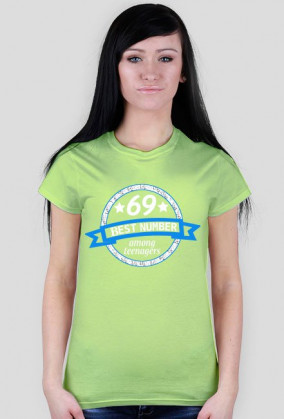 Damski t-shirt "69" Najlepszy numer wśród nastolatków!