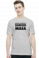 Koszulka męska Lepiej MASA biała i szara.