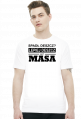 Koszulka męska Lepiej MASA biała i szara.