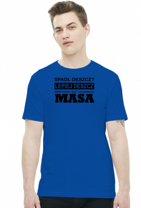 Koszulka męska Lepiej MASA biała i szara.