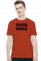 Koszulka męska Lepiej MASA biała i szara.