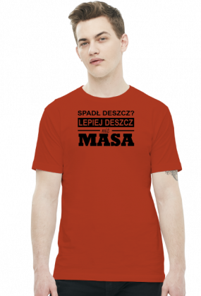 Koszulka męska Lepiej MASA biała i szara.