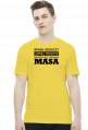 Koszulka męska Lepiej MASA biała i szara.