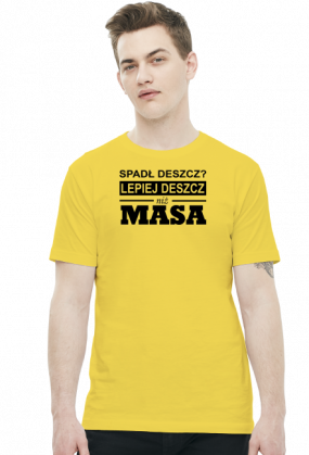 Koszulka męska Lepiej MASA biała i szara.