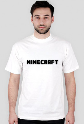 Koszulka z nadrukiem napisu znanej gry minecraft.