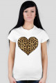 t-shirt damski z sercem w panterkę