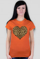 t-shirt damski z sercem w panterkę