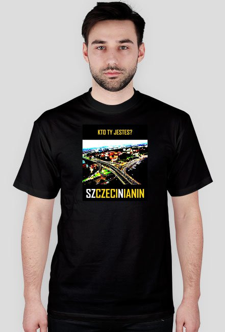 Czarna koszulka - seria Szczecin