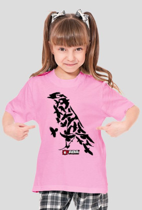 Koszulka dla dziewczynki - Wrony. Pada