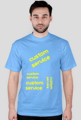 t-shirt męski z napisem custom service