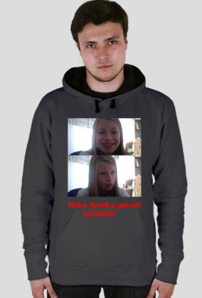 bluza z kapturem i komętarzem