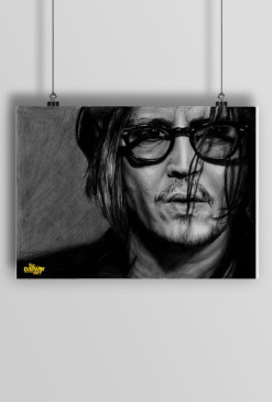 Johnny Depp Glasses A2 Poster