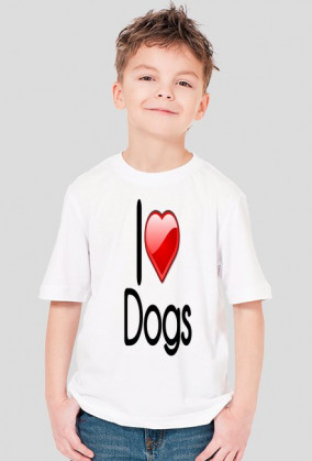 Koszulka "I love dogs" chłopięca