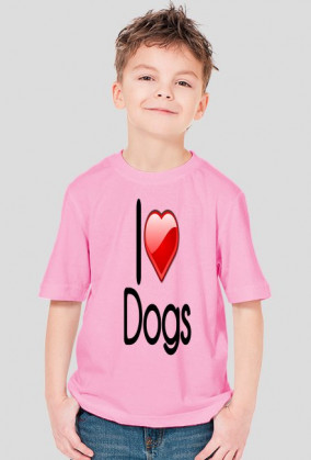 Koszulka "I love dogs" chłopięca