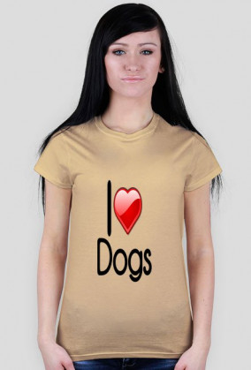 Koszulka "I love dogs" damska