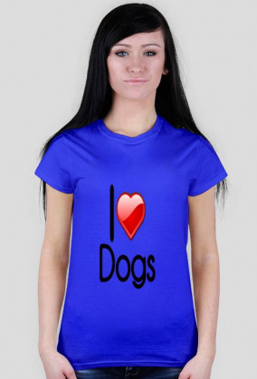 Koszulka "I love dogs" damska