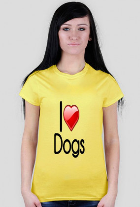 Koszulka "I love dogs" damska