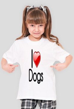 Koszulka "I love dogs" dziewczęca