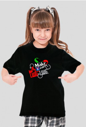 T-Shirt Makro Team Damski dziecięcy czarny