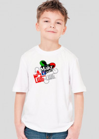 T-Shirt Makro Team Męski dziecięcy biały