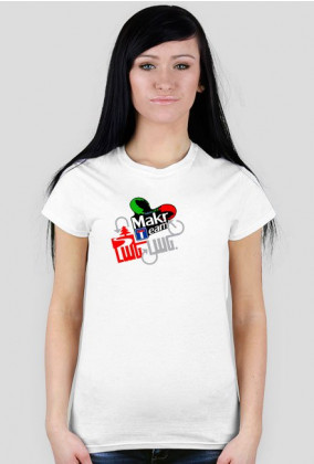 T-Shirt Makro Team Biały Damski