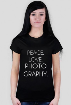 T-SHIRT PEACE LOVE SHE BLACK