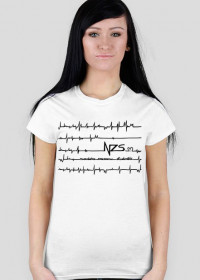 T-shirt damski: Kardiogram NZS (czarny)