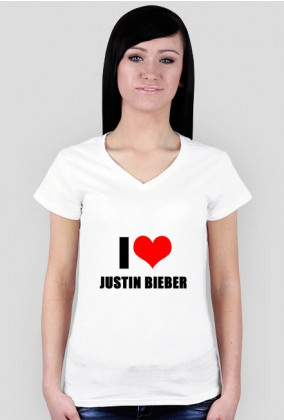 Koszulka I LOVE JUSTIN BIEBER v.1 - biała