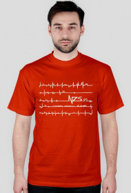 T-shirt męski: Kardiogram NZS (biały)